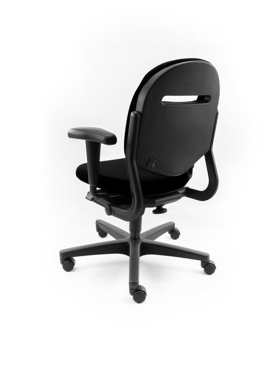 Ahrend 220 ergonomische bureaustoel, nieuwe stof zwart. - Re - Use24Bureaustoelen