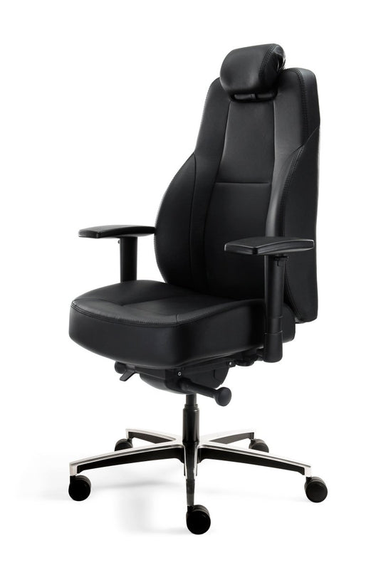 B1 in leer zwart - Re - Use24Bureaustoelen