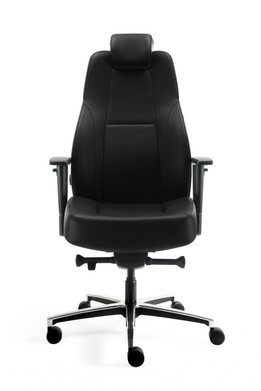 B1 in leer zwart - Re - Use24Bureaustoelen