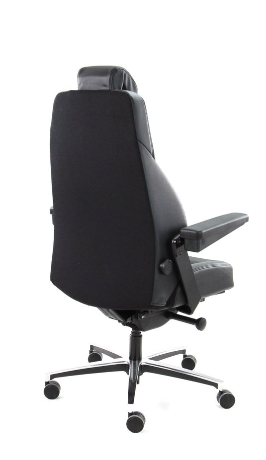 B1 Mix Met Opklapbare Armrest - Mirage en Leer Zwart - Re - Use24Bureaustoelen