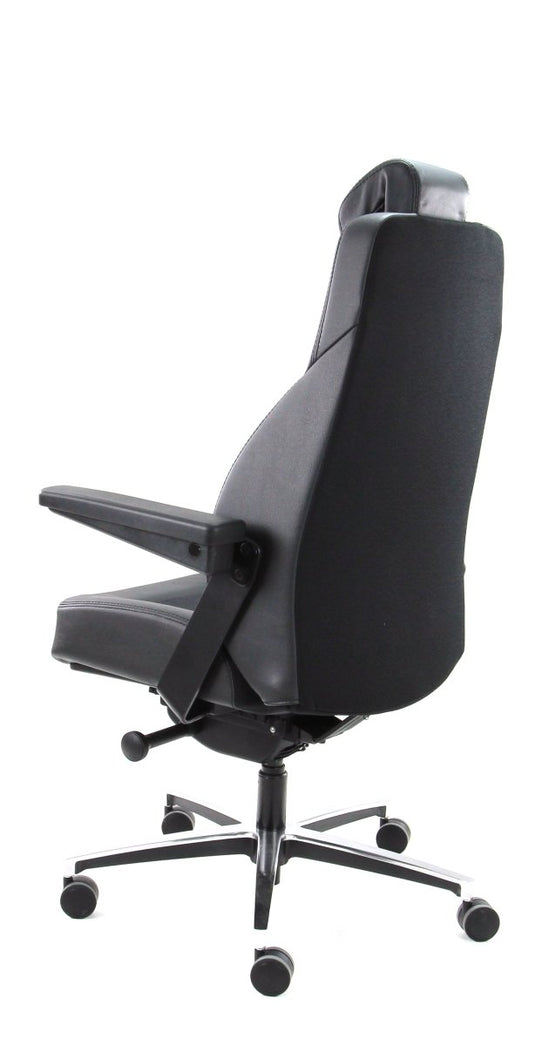 B1 Mix Met Opklapbare Armrest - Mirage en Leer Zwart - Re - Use24Bureaustoelen