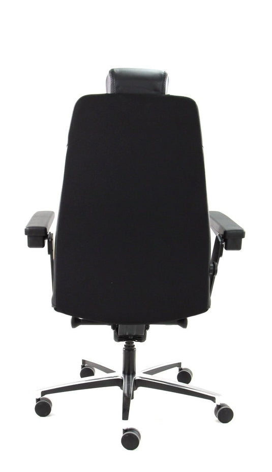 B1 Mix Met Opklapbare Armrest - Mirage en Leer Zwart - Re - Use24Bureaustoelen