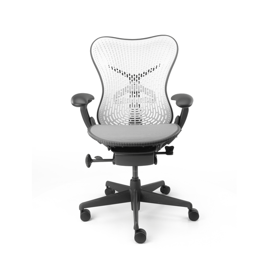 Bureaustoel Herman Miller Mirra wit/grijs Refurbished - Re - Use24Bureaustoelen