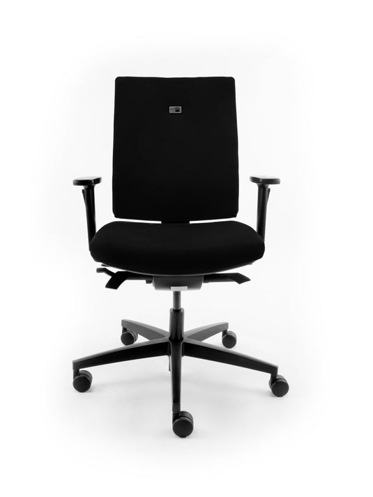Ergonomische bureaustoel Viasit Linea, zwart, refurbished - Re - Use24Bureaustoelen