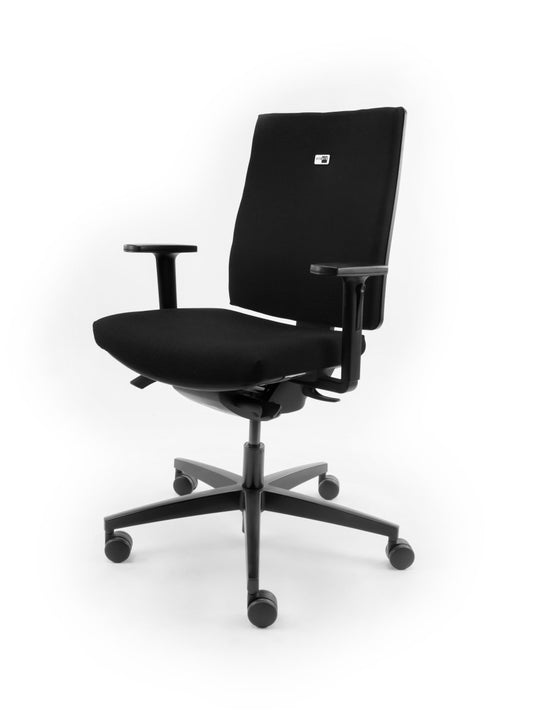 Ergonomische bureaustoel Viasit Linea, zwart, refurbished - Re - Use24Bureaustoelen