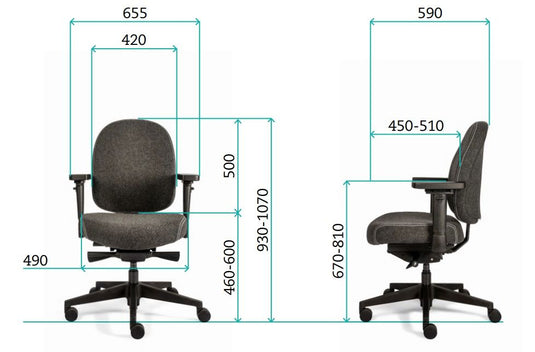 Refurbished Therapod X Compact 601 Lichtgrijs - Re - Use24Bureaustoelen