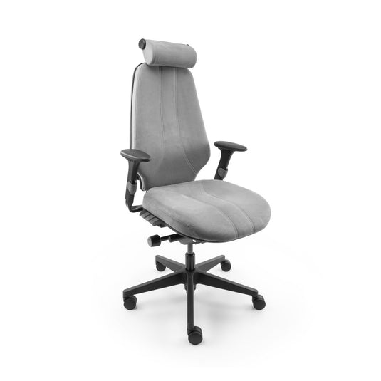 RH Logic 400 met hoofdsteun - Alcantara middengrijs - Re - Use24Bureaustoelen