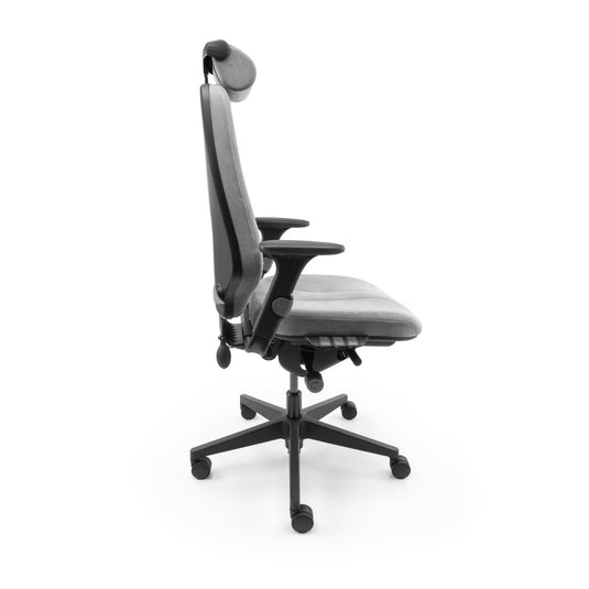 RH Logic 400 met hoofdsteun - Alcantara middengrijs - Re - Use24Bureaustoelen