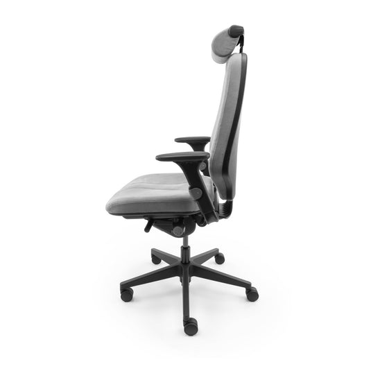 RH Logic 400 met hoofdsteun - Alcantara middengrijs - Re - Use24Bureaustoelen