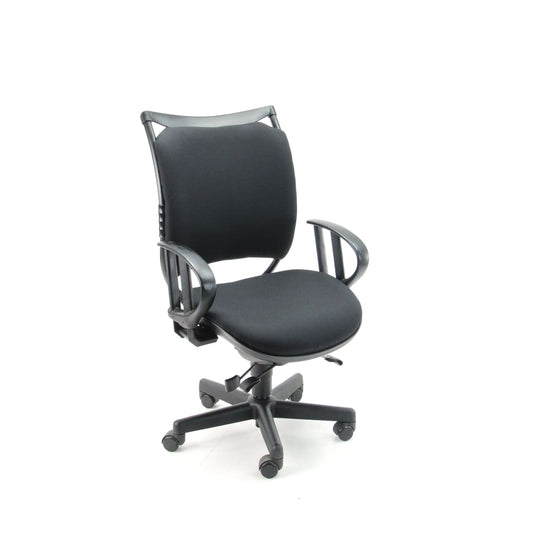 Interstuhl Intros bureaustoel zwart, nieuwe stof zwart - Re-Use24