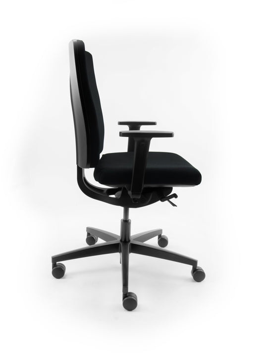Ergonomyske kantoarstoel Viasit Linea, swart, opknapt