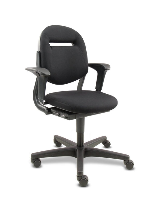 Ahrend 220 ergonomische bureaustoel, nieuwe stof zwart. - Re - Use24Bureaustoelen