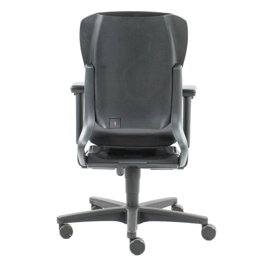 Ahrend 230 Hoge Rug Mirage Zwart Met Zwart Kruisvoet - Re - Use24Bureaustoelen