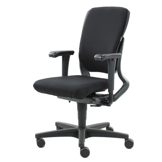 Ahrend 230 Hoge Rug Mirage Zwart Met Zwart Kruisvoet - Re - Use24Bureaustoelen