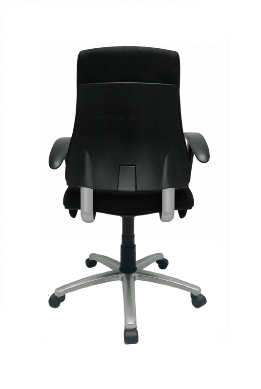 BMA Axia Hoge Rug Mirage Zwart Grijs Frame 2D - Re-Use24Bureaustoelen