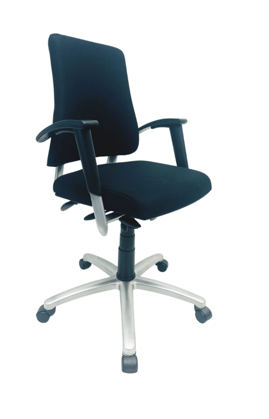 BMA Axia Hoge Rug Mirage Zwart Grijs Frame 2D - Re-Use24Bureaustoelen