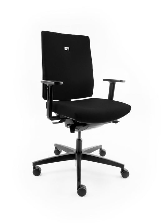 Ergonomische bureaustoel Viasit Linea, zwart, refurbished - Re - Use24Bureaustoelen