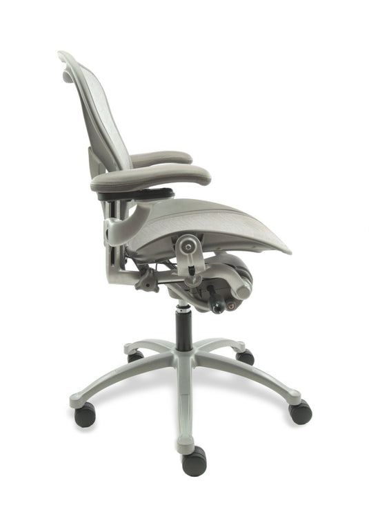 Herman Miller Aeron "B" Posturefit Titanium Refurbished - Re - Use24Bureaustoelen