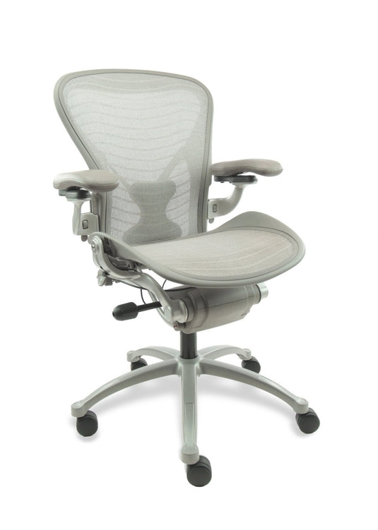 Herman Miller Aeron "B" Posturefit Titanium Refurbished - Re - Use24Bureaustoelen