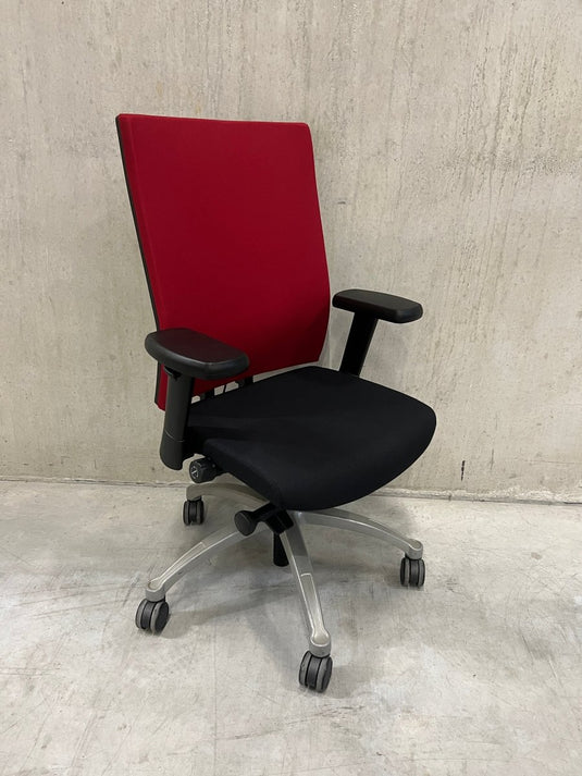 Refurbished 787 Edition Comfort Alu met rode rug (B13) - Re - Use24Bureaustoelen
