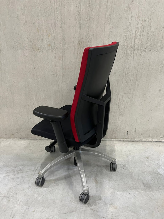 Refurbished 787 Edition Comfort Alu met rode rug (B13) - Re - Use24Bureaustoelen