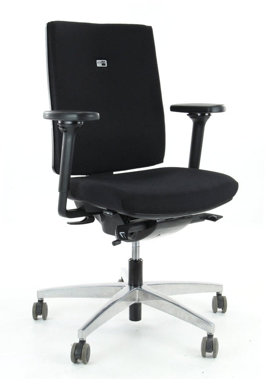 Ergonomische bureaustoel Viasit Linea nieuw zwart gestoffeerd - Re-Use24